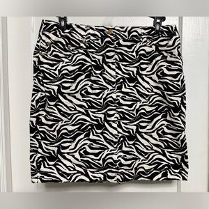 Jones New York Black and White Zebra Mini Skirt